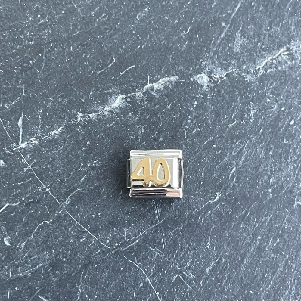 Zoppini stainless steel  and Gold Number 40 Charm